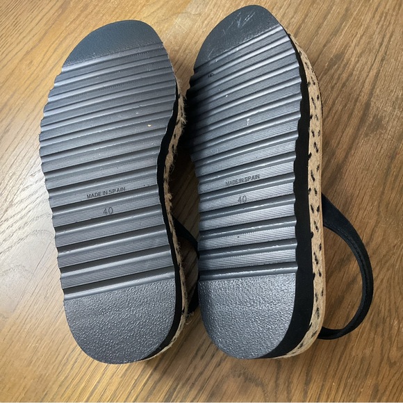 Petit Barcelona Wide Fit | Flat Avarcas Black Espadrille Sandals Size 40 D - Picture 5 of 10